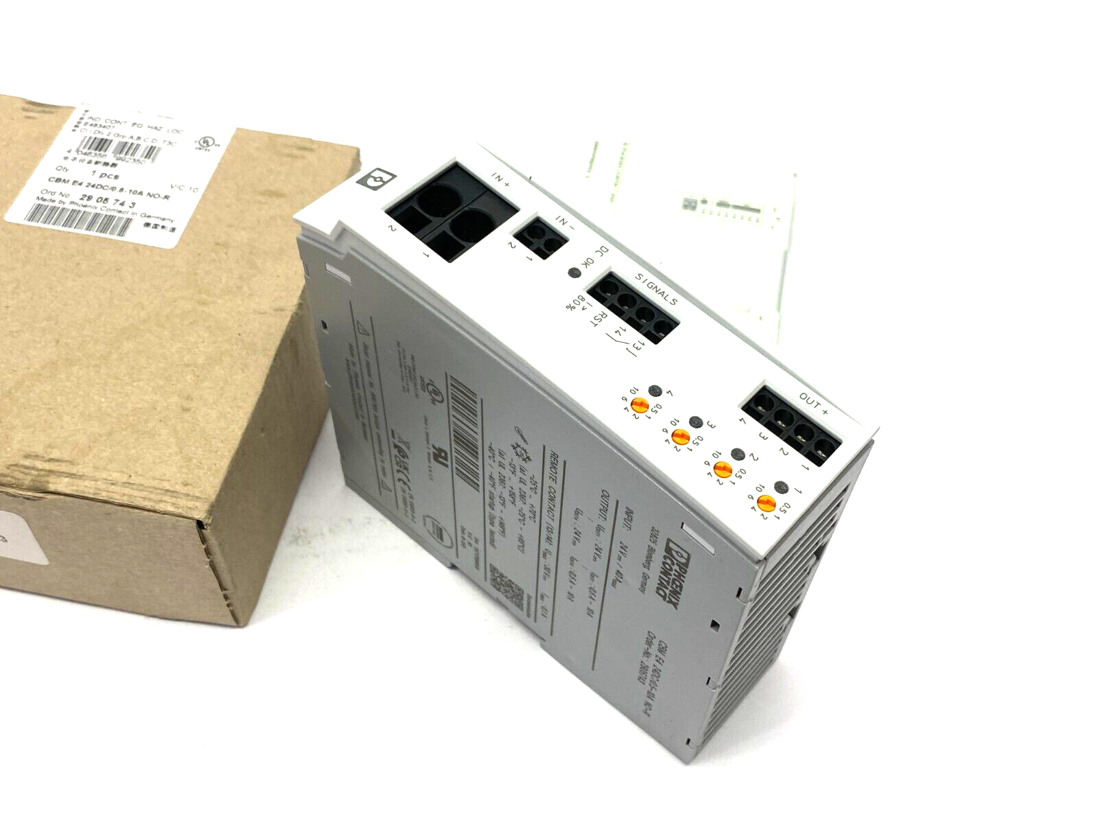 Phoenix Contact CBM E4 24DC/0.5-10A NO-R Electronic Circuit Breaker 2905743 - Maverick Industrial Sales