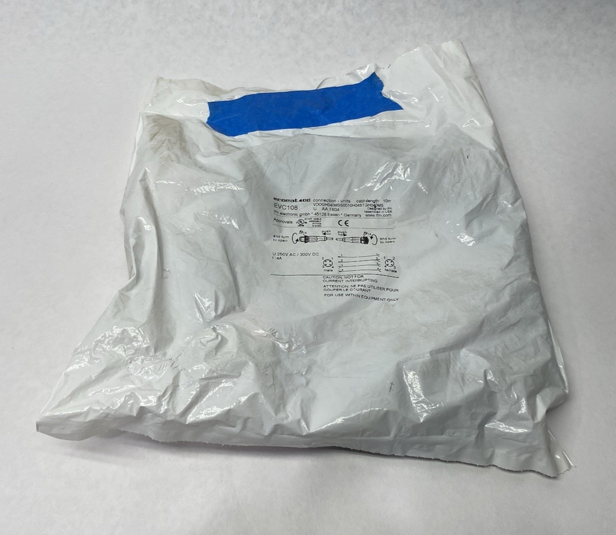 Ifm EVC108 ecomat400 Connection Cable A-Coded M12 VDOGH040MSS0010H04STGH040MSS - Maverick Industrial Sales
