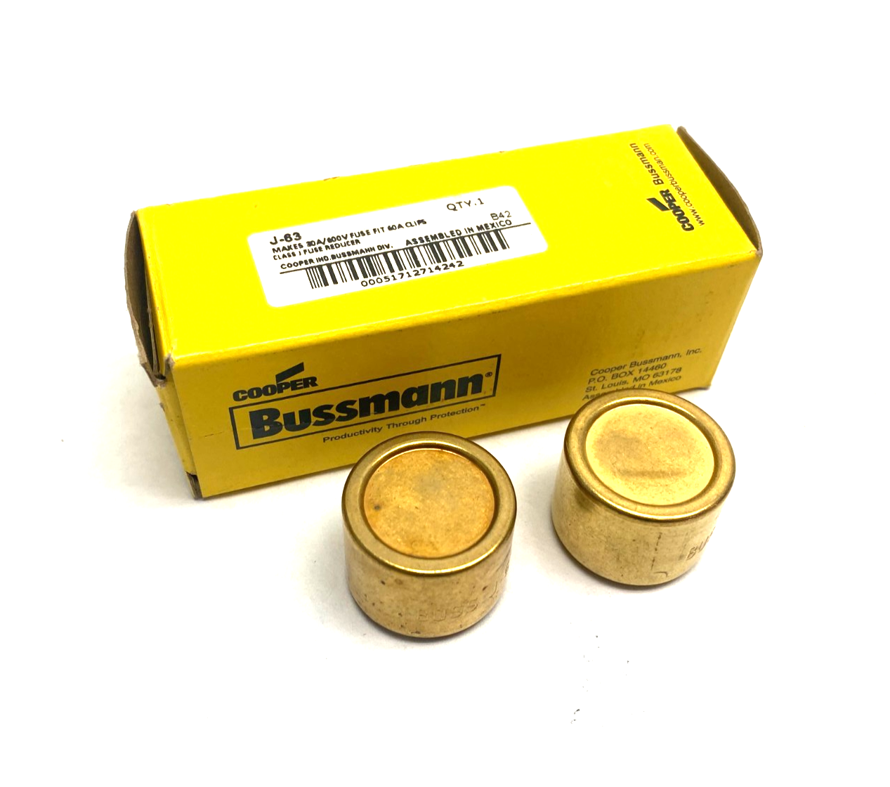 Cooper Bussmann J-63 Fuse Reducer Class J, Makes 30A/600V Fuse Fit 60A Clips - Maverick Industrial Sales