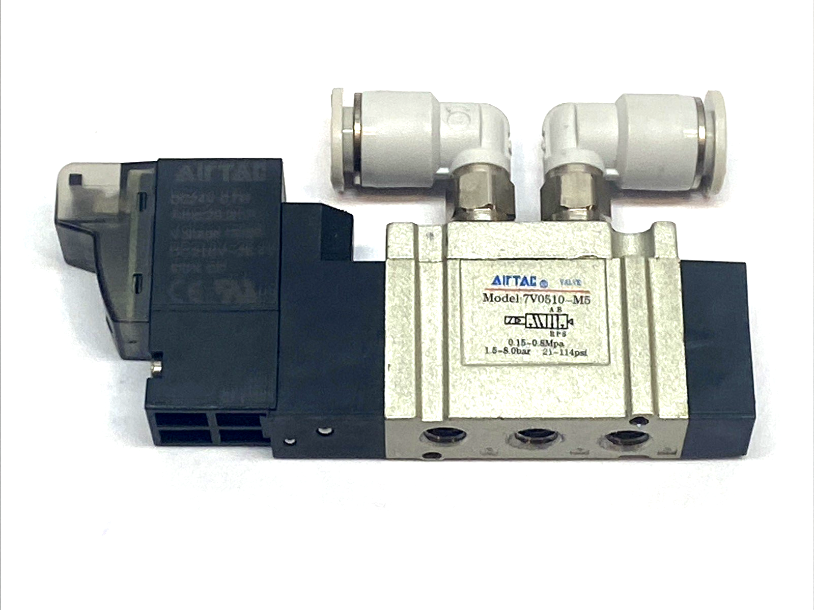 Airtac 7V0510-M5 Solenoid Valve 5/2 Way M5 Port 24VDC Pneumatic Air Control - Maverick Industrial Sales
