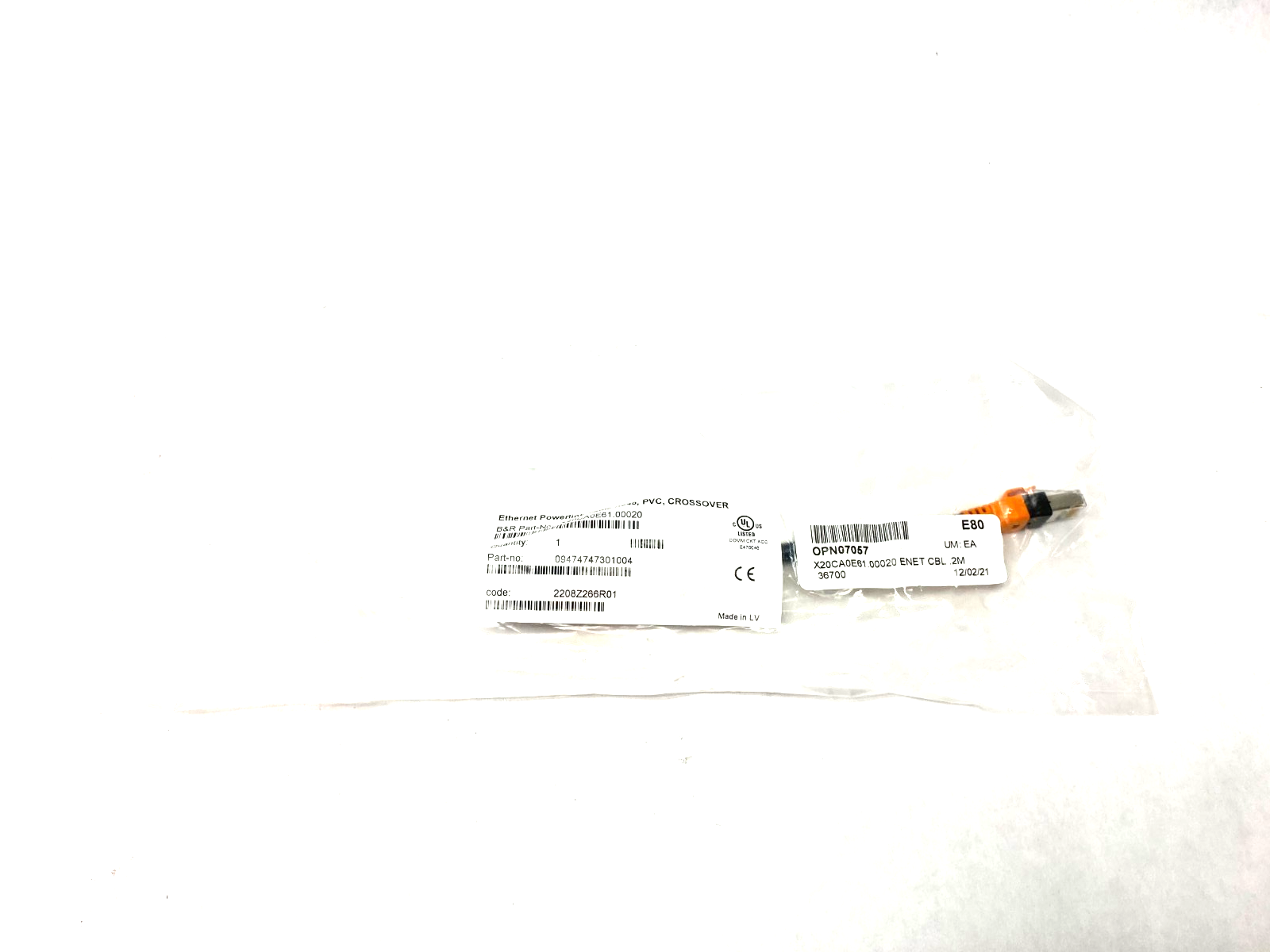 X20CA0E61.00020 | B&R Automation Ethernet POWERLINK RJ45 Crossover Cable 0.2m - New - Maverick Industrial Sales