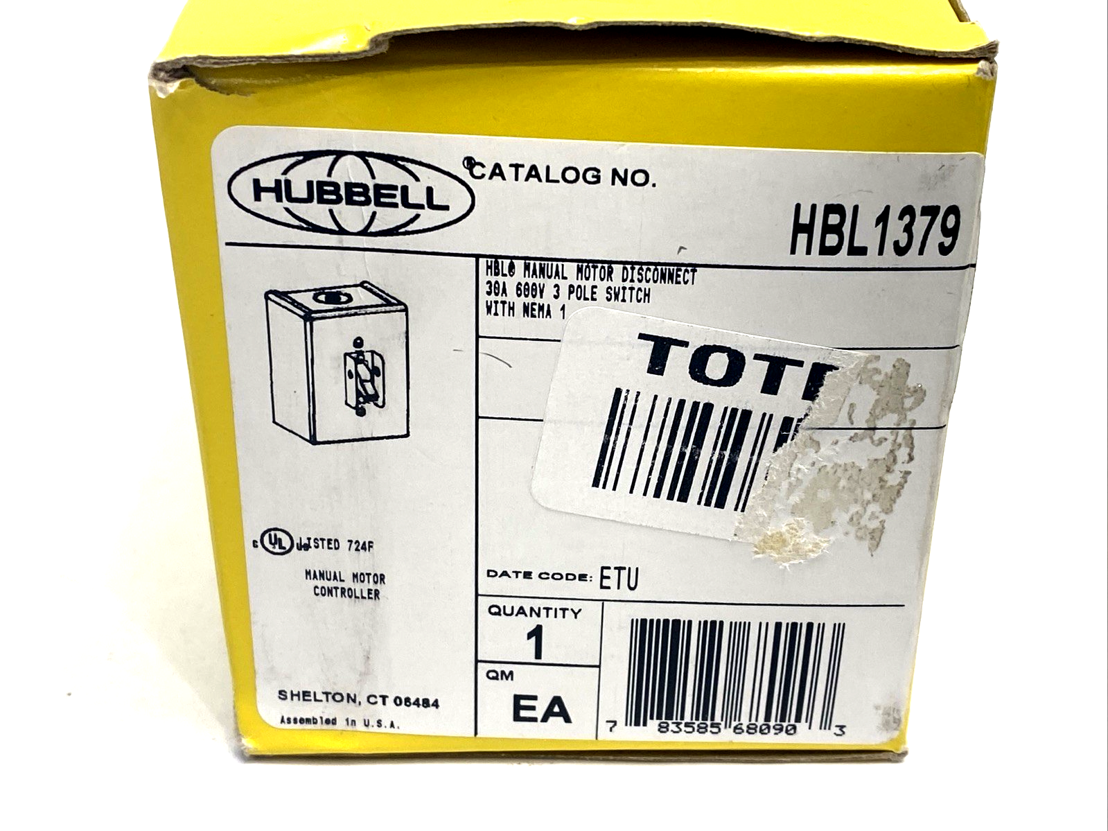 HBL1389 | Hubbell Manual Motor Switch, 30A, 3P, 3-Phase D - New - Maverick Industrial Sales
