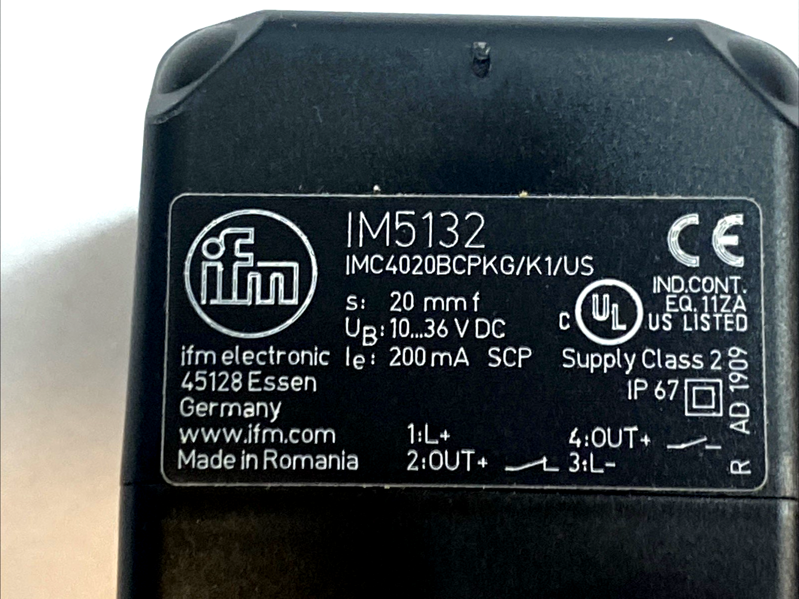 IM5132 | IFM Inductive Sensor 20mm PNP Complementary M12 IP67 - New – Open box - Maverick Industrial Sales