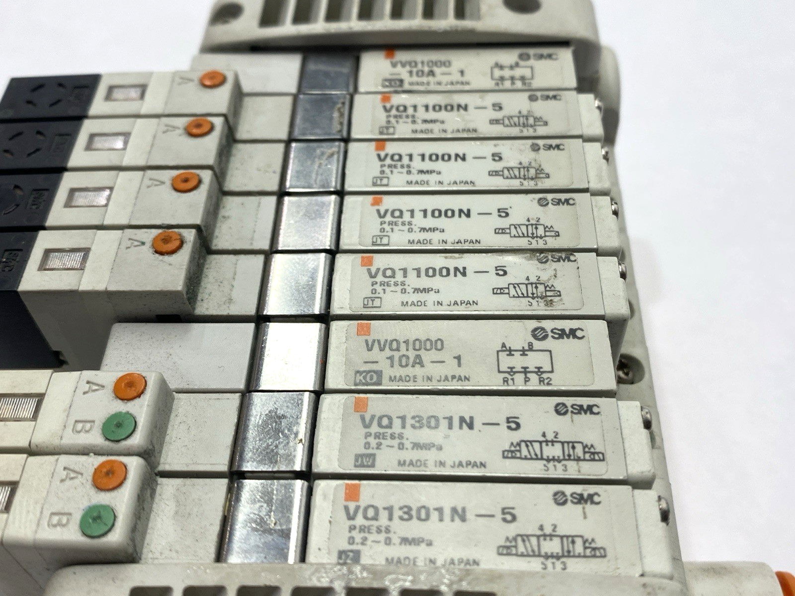 VV5QC11-08N3FD0 | SMC Base Mounted Pneumatic Manifold Assembly D-Sub Connector - Used - Maverick Industrial Sales