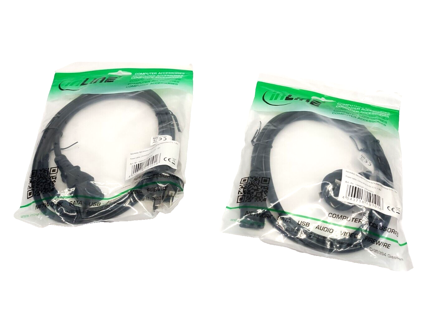 inLine 16652F Power Cable, China Plug To IEC-C13, 1.8m LOT OF 2 - Maverick Industrial Sales