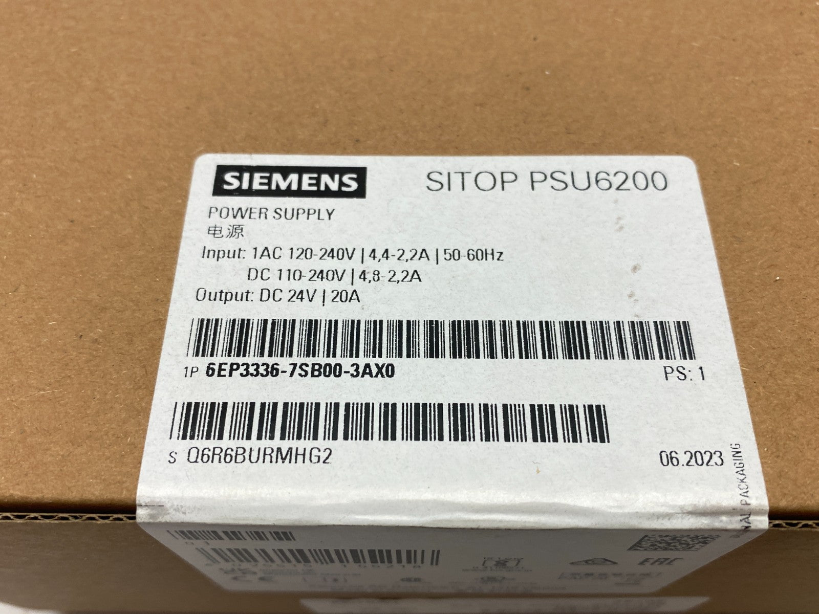 Siemens 6EP3336-7SB00-3AX0 SITOP PSU6200 Stabalized Power Supply 24 V/ 10 A - Maverick Industrial Sales