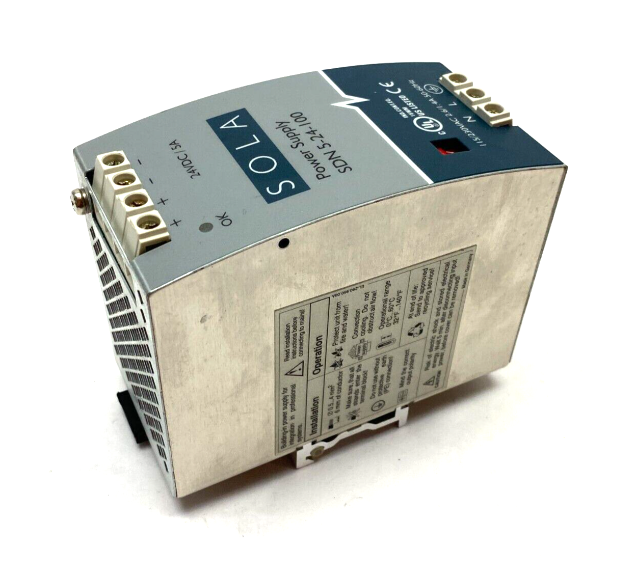 SDN5-24-100 | Emerson Sola Power Supply 115/230VAC 2.6/1.4A 50-60Hz - Used - Maverick Industrial Sales