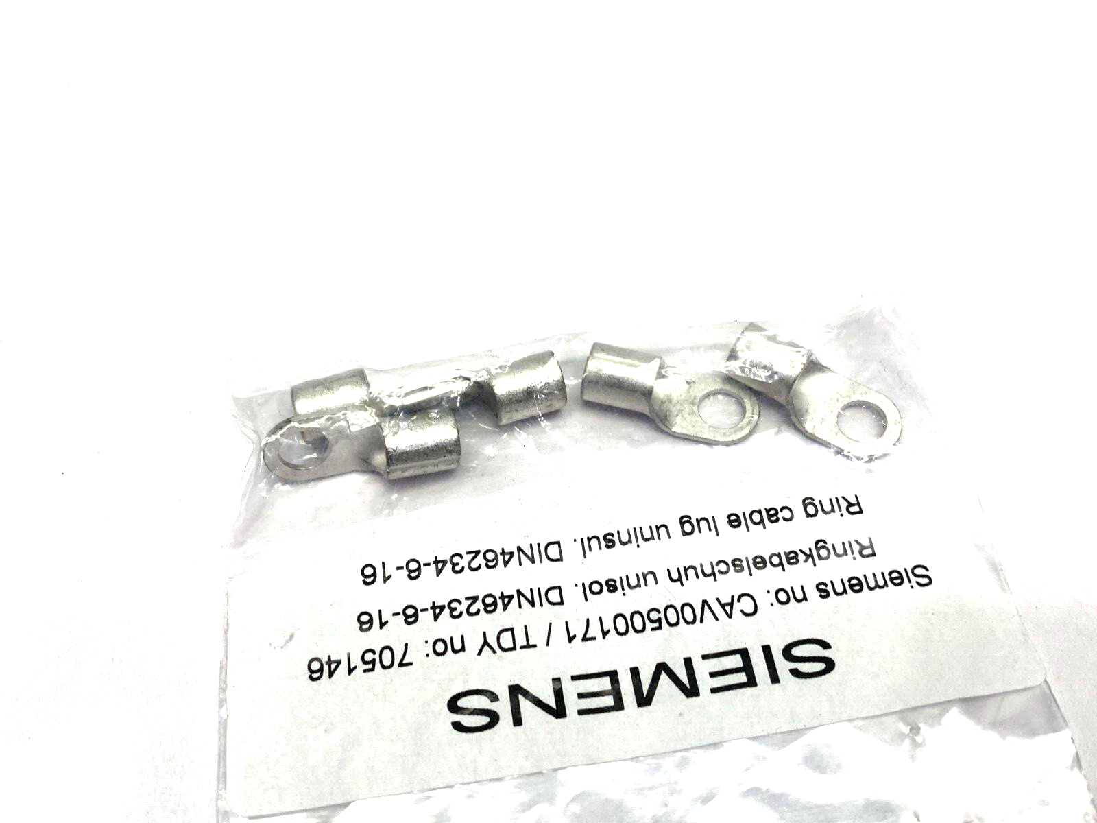 Siemens CAV00500171 Ring Cable Lug DIN46234-6-16 PKG OF 5 - Maverick Industrial Sales