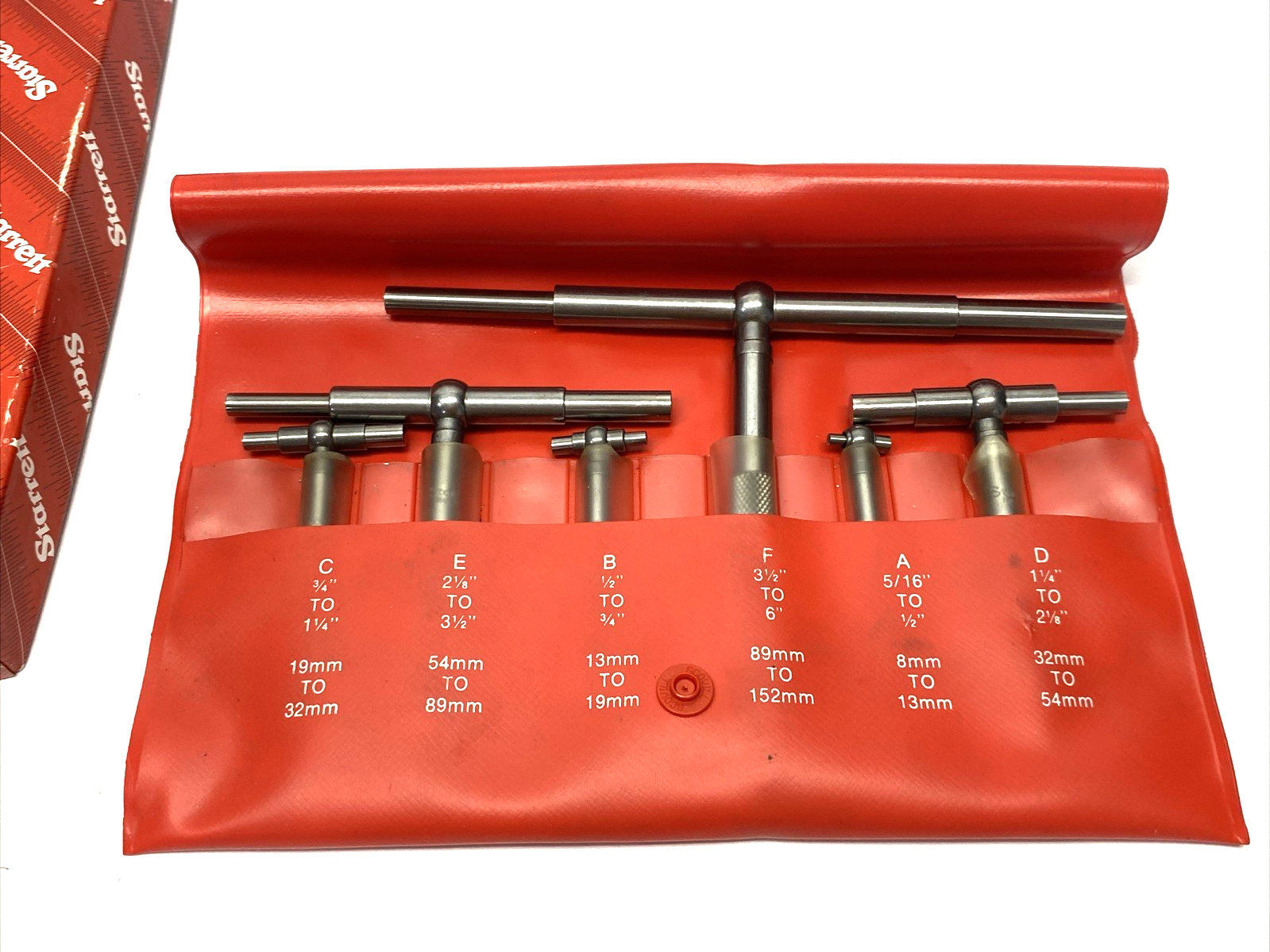 Starrett S579HZ Telescoping Gage Set (6) A,B,C,D,E,F In Case, 5/16" to 6" - Maverick Industrial Sales