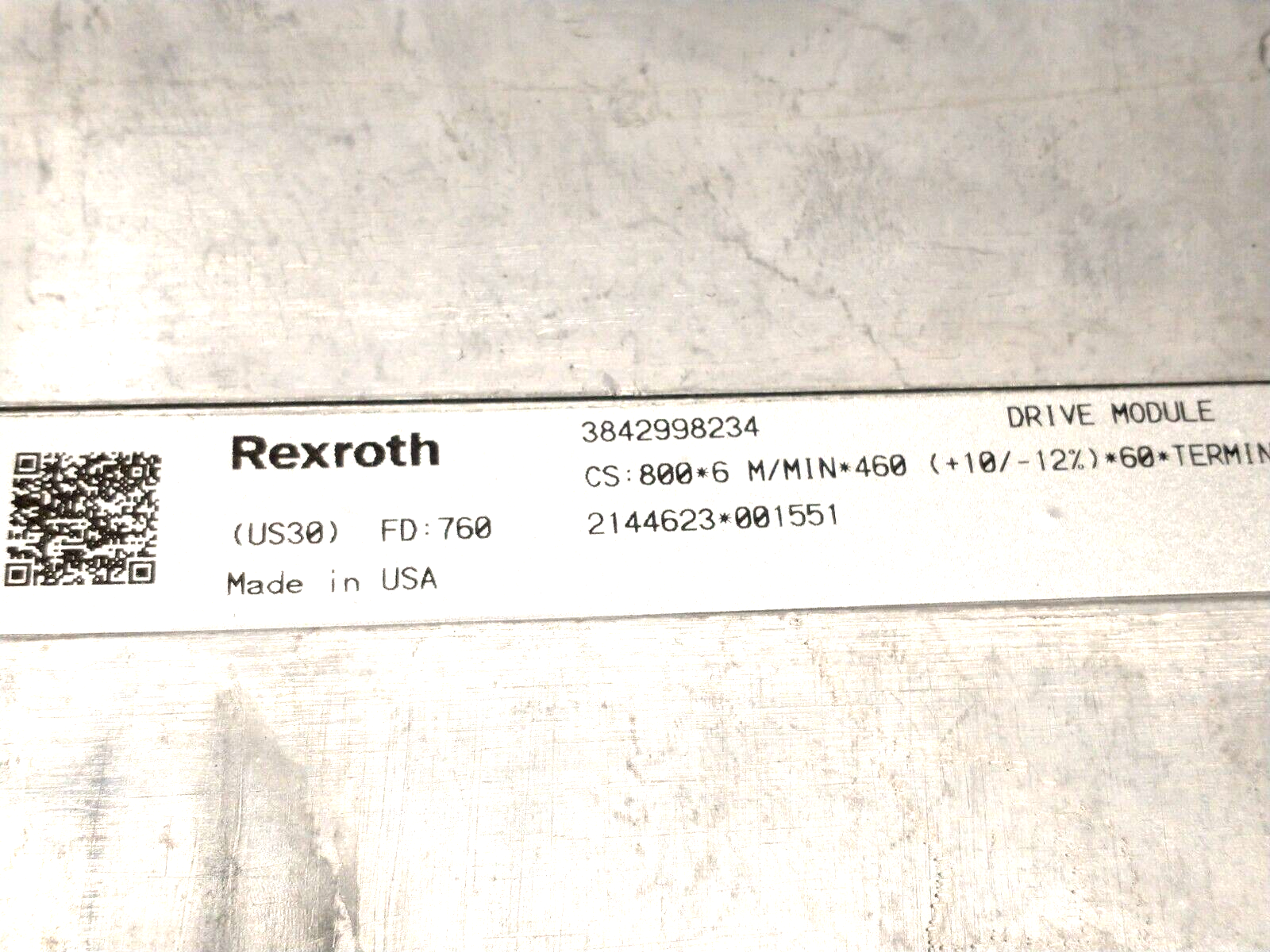 Bosch Rexroth 3842546724 AS 2 Drive Unit Cover Plate Left Elements TS 2 VPLUS - Used - Maverick Industrial Sales