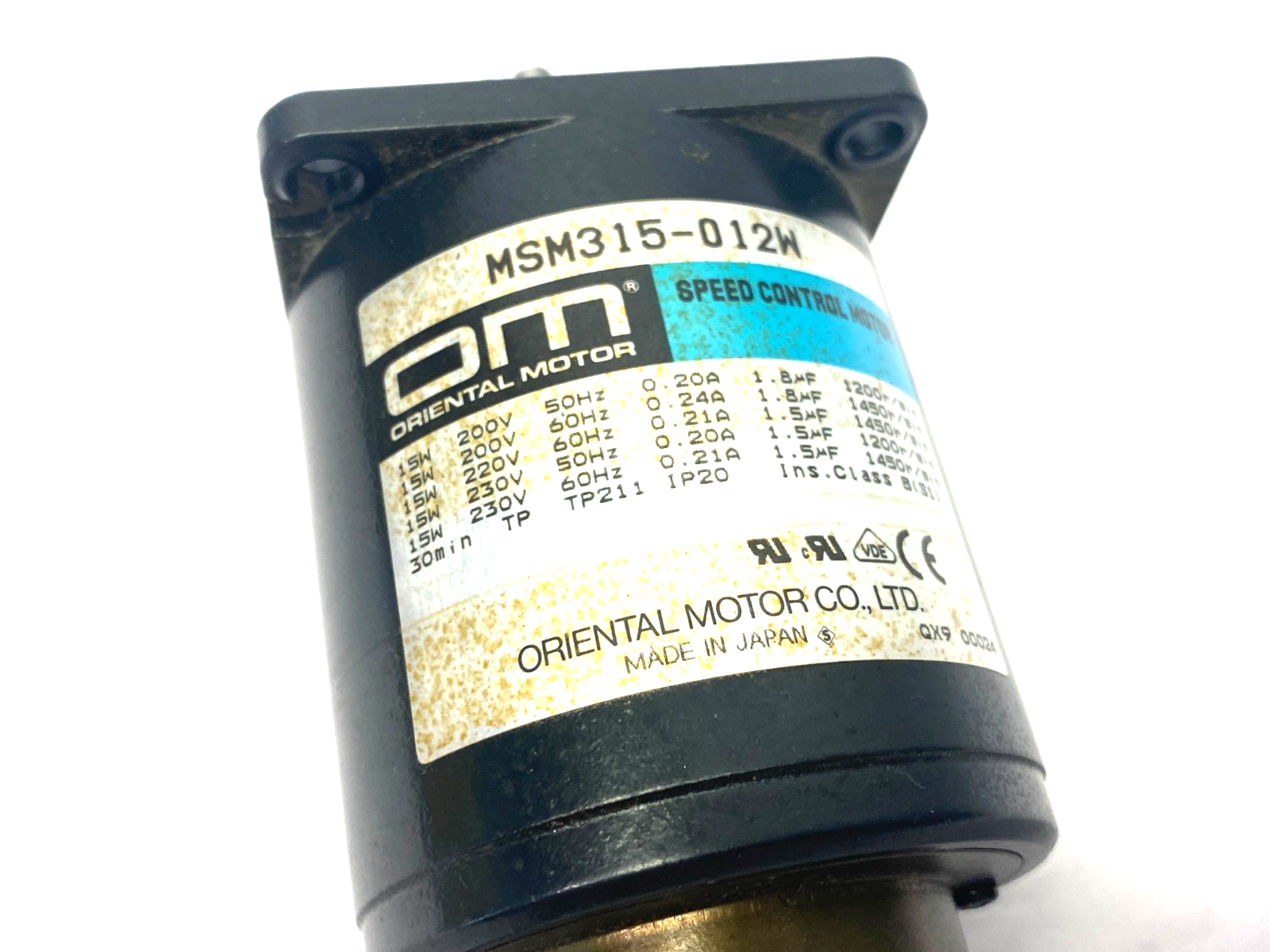 Oriental Motor MSM315-012W Speed Control Motor 200-230V 15W - Maverick Industrial Sales