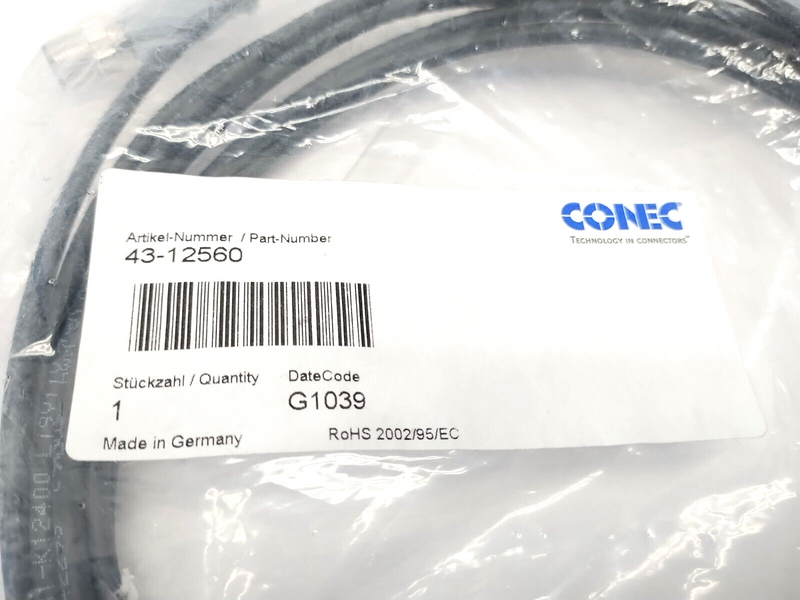 Conec 43-12560 Connection Cordset M12 4-Pin Male To M8 4-Pin Female - Maverick Industrial Sales