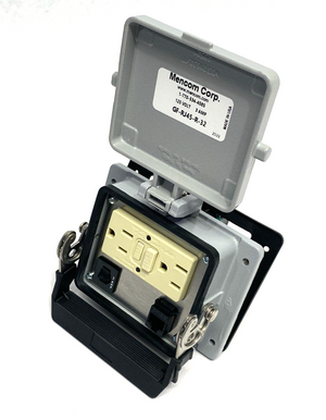 Mencom GF-RJ45-R-32 Panel Interface Connector with GFCI Duplex outlet