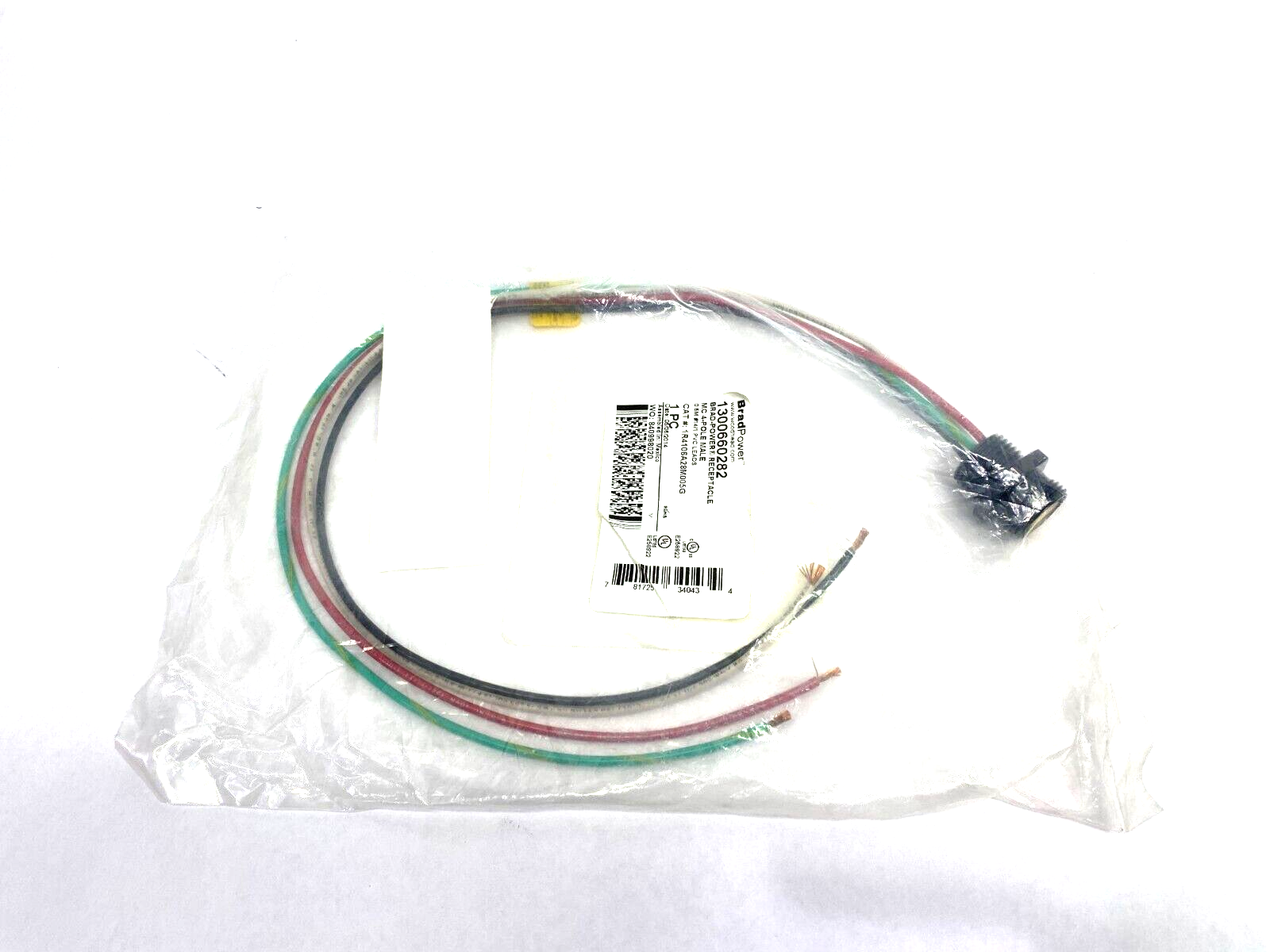 Woodhead BradPower 1300660282 Circular Receptacle Assembly MC 4-Pole Male - Maverick Industrial Sales