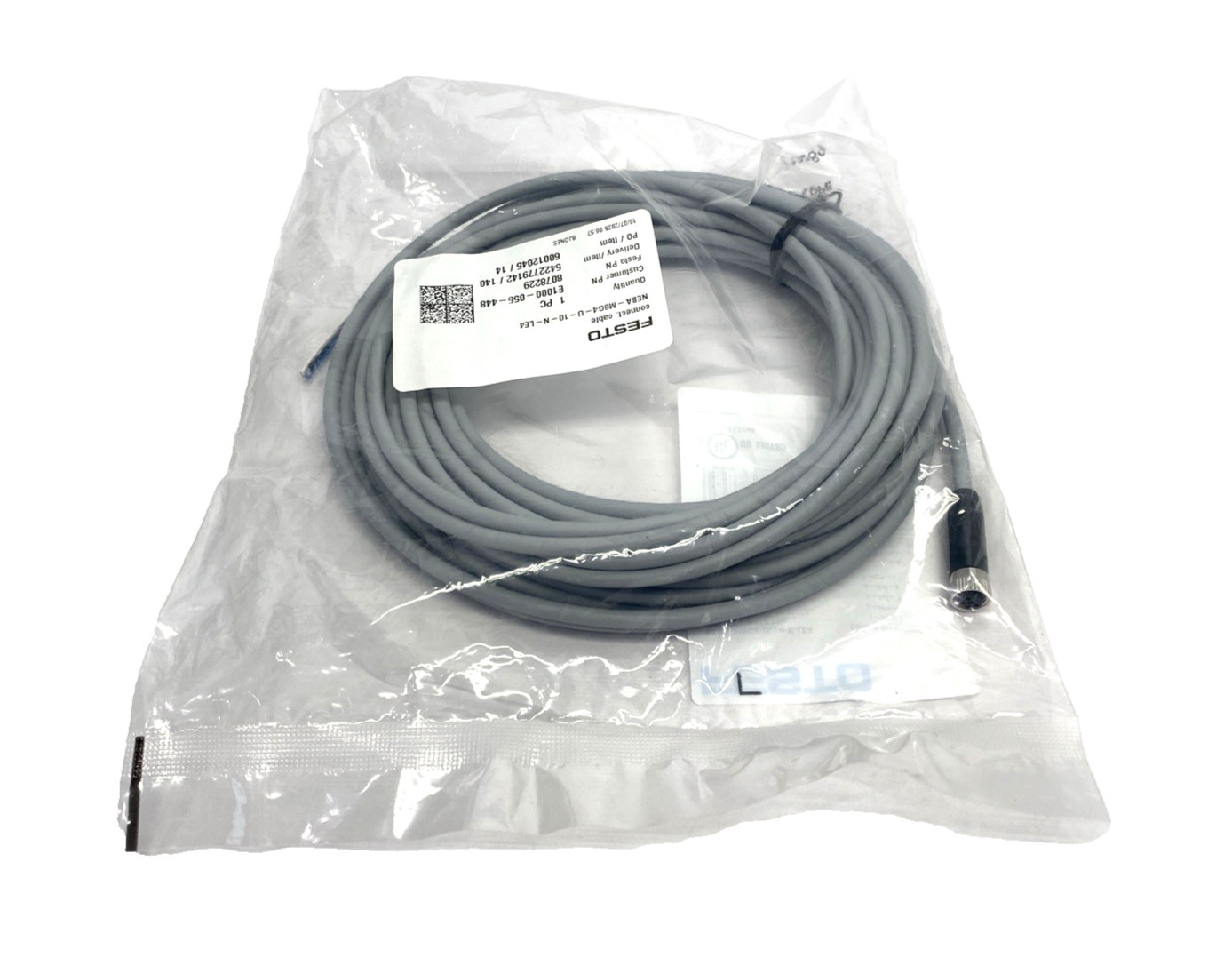 NEBA-M8G4-U-10-N-LE4 | Festo Connecting Cable M8 Female 4-Pin 10m 8078229 - New - Maverick Industrial Sales