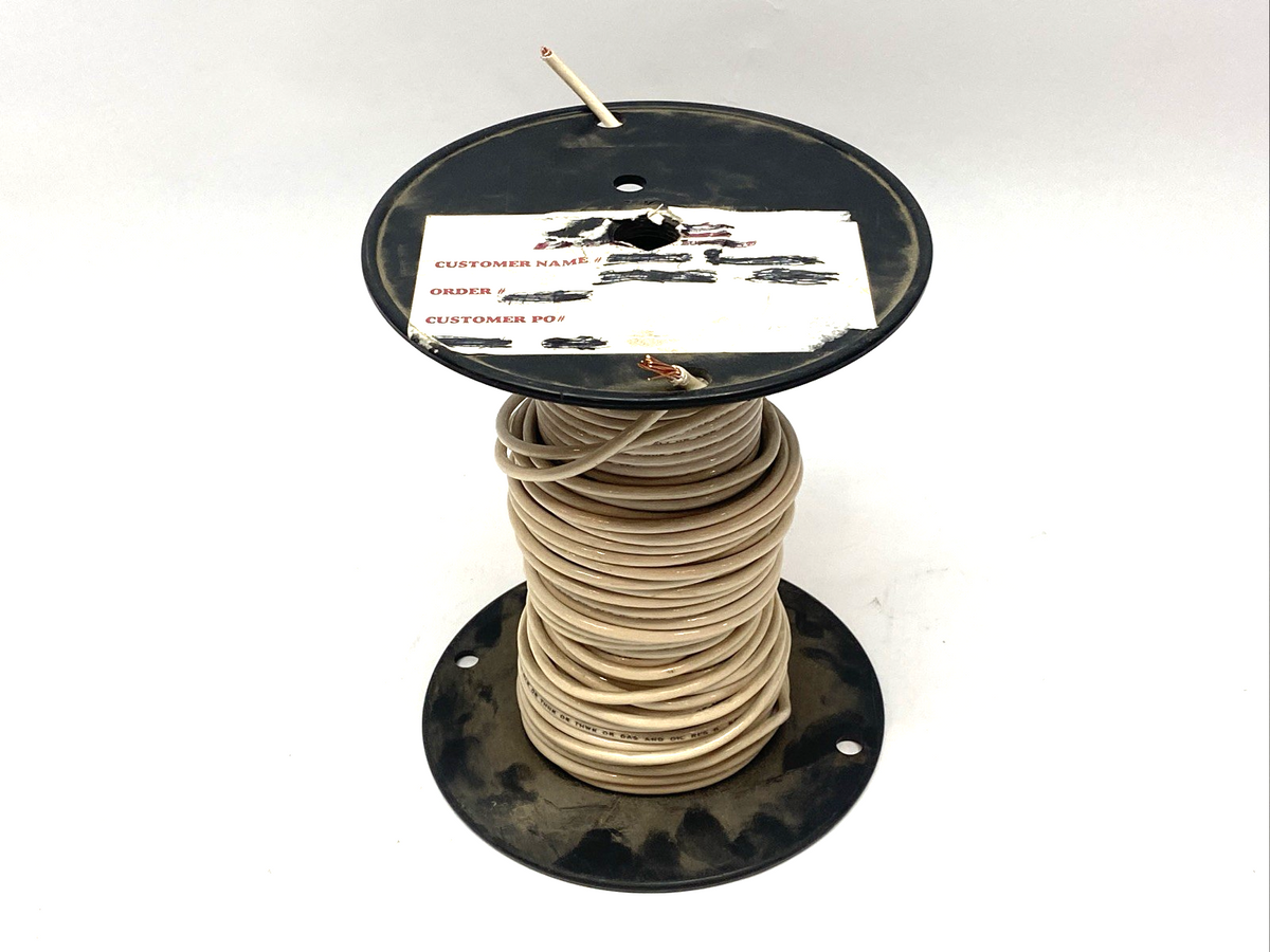 White Copper Machine Tool Wire 10 AWG, Type T90, TWN75 FTI, 600V, 100FT Spool - Maverick Industrial Sales