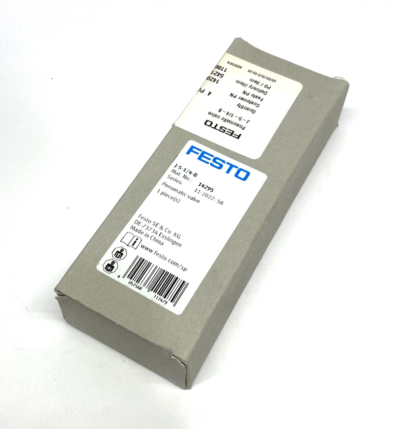 Festo J-5-1/4-B Pneumatic Valve 5/2 Double Solenoid 1/4" Ports 14295 - Maverick Industrial Sales