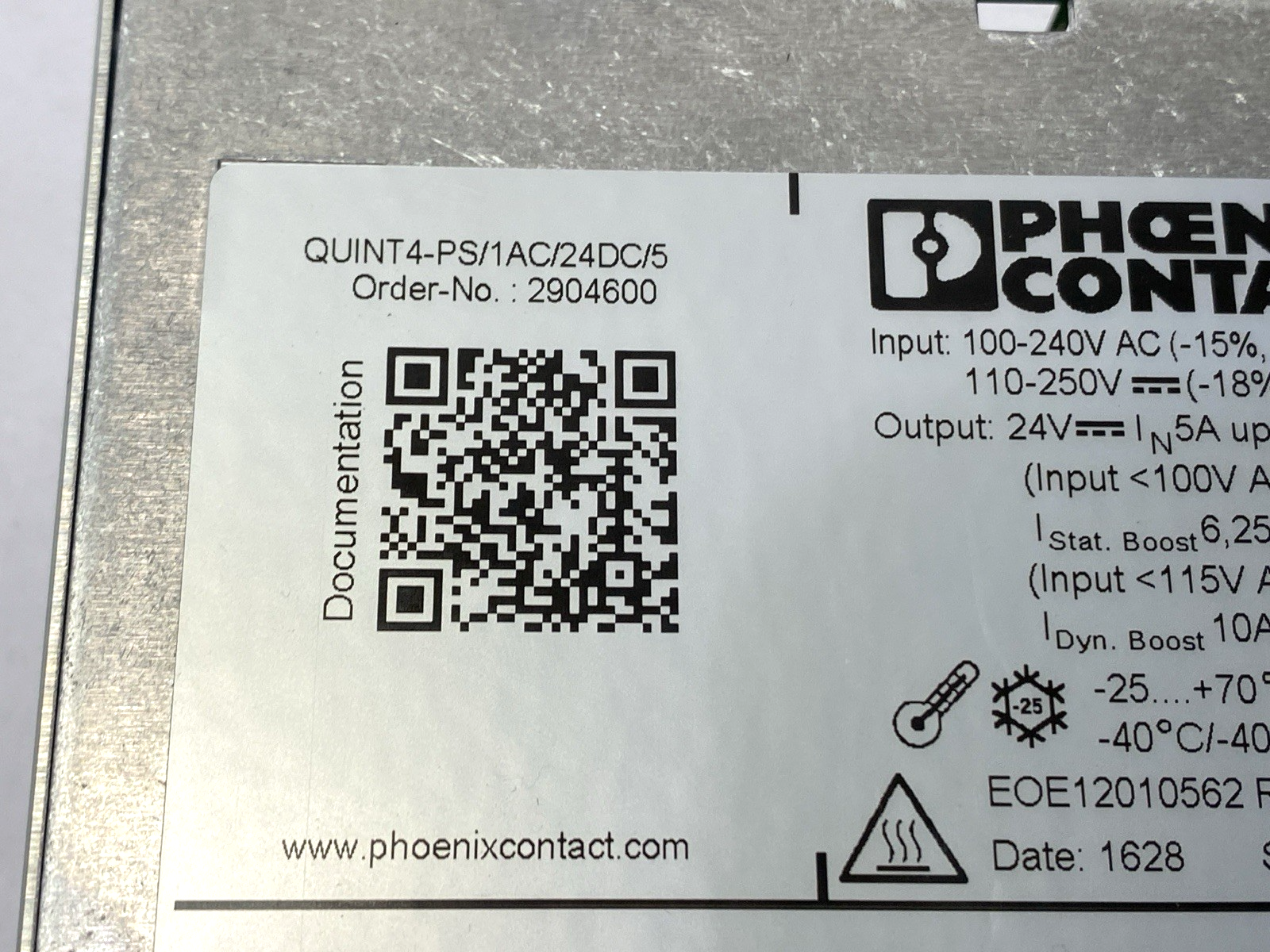 Phoenix Contact QUINT4-PS/1AC/24DC/5 Power Supply 24VDC 5A 120W 2904600 - Maverick Industrial Sales