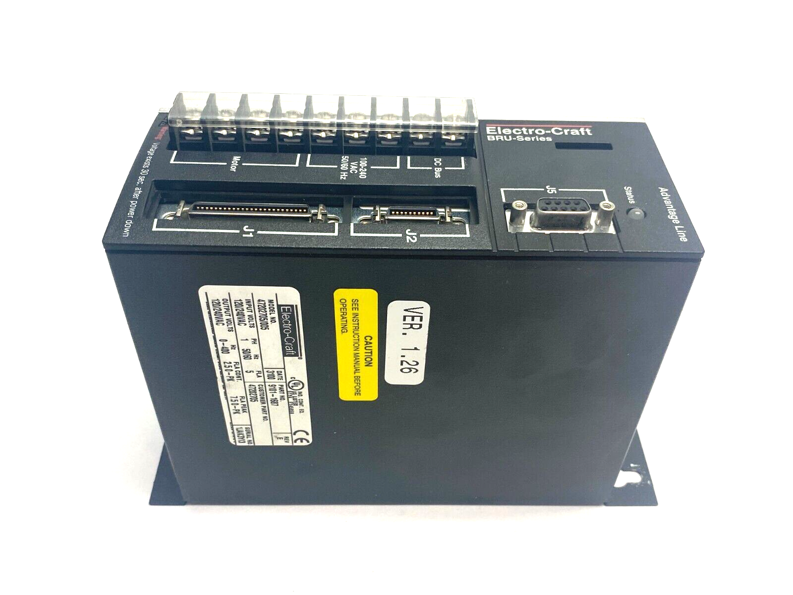 Electro-Craft 47202705/005 BRU Ser Advantage Line Servo Drive 1-Phase 9101-1687 - Maverick Industrial Sales