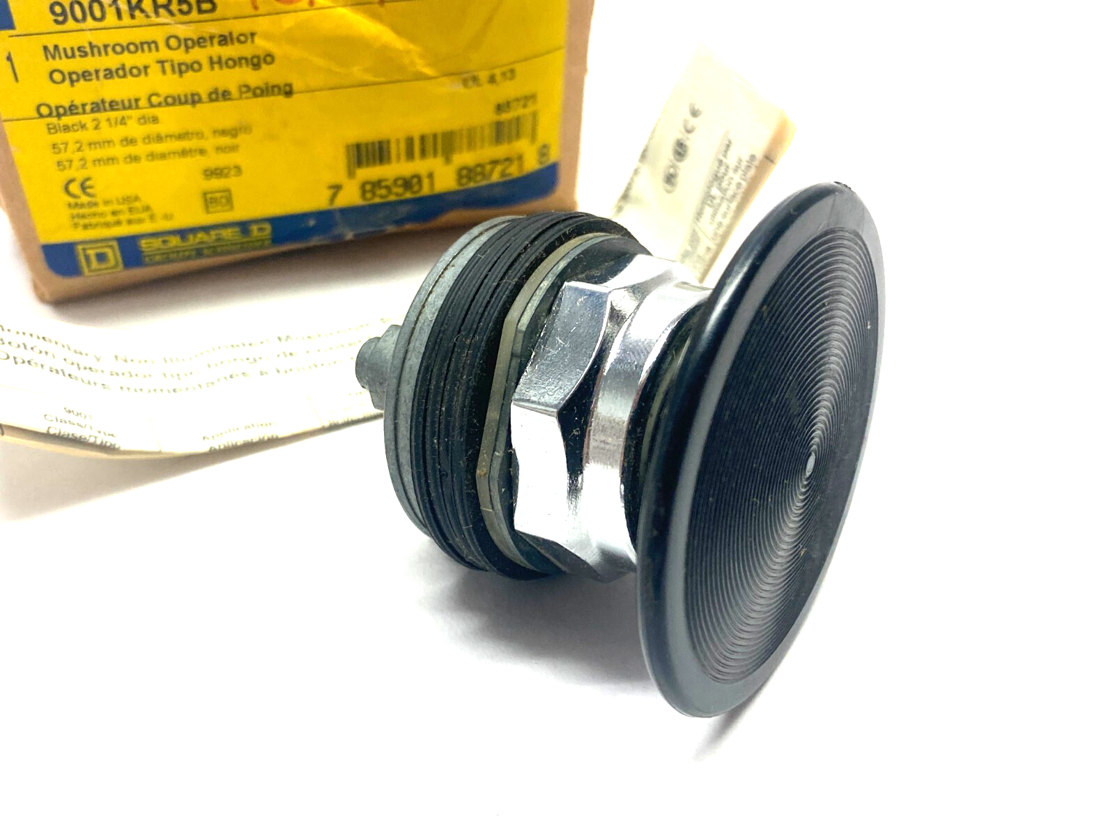 Square D 9001KR5B Mushroom Head Operator Pushbutton Black 2-1/4" Dia. - Maverick Industrial Sales