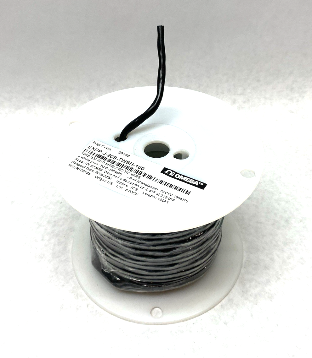 Omega EXPP-J-20S-TWSH-100 Twisted Shield. Thermocouple Wire 2-Cond. 100' SPOOL - Maverick Industrial Sales