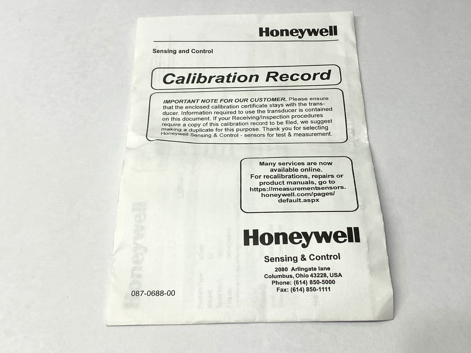 Honeywell AL131DR Load Cell Sensor - Maverick Industrial Sales