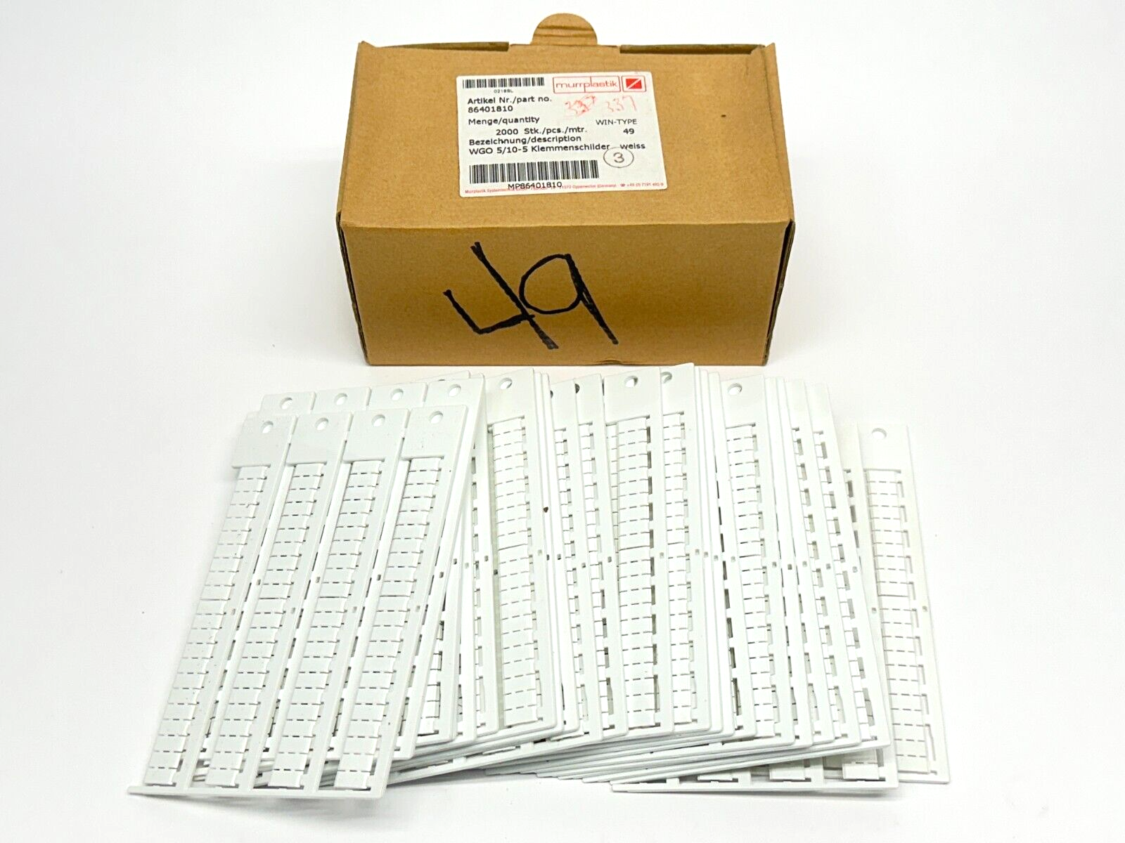 Murrplastik 86401810 Labeling Type WGO 5/10-5 WIN-Type 49 LOT OF 1936 - Maverick Industrial Sales