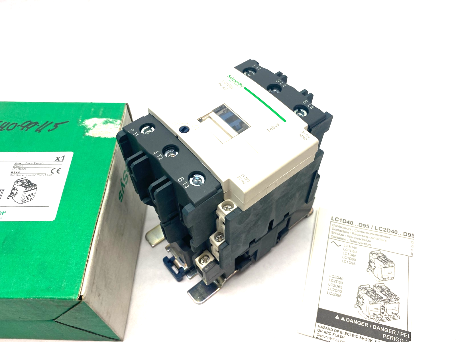 Schneider Electric LC1 D80F7 TeSys Deca Nonreversing IEC Contactor 3-Phase - Maverick Industrial Sales