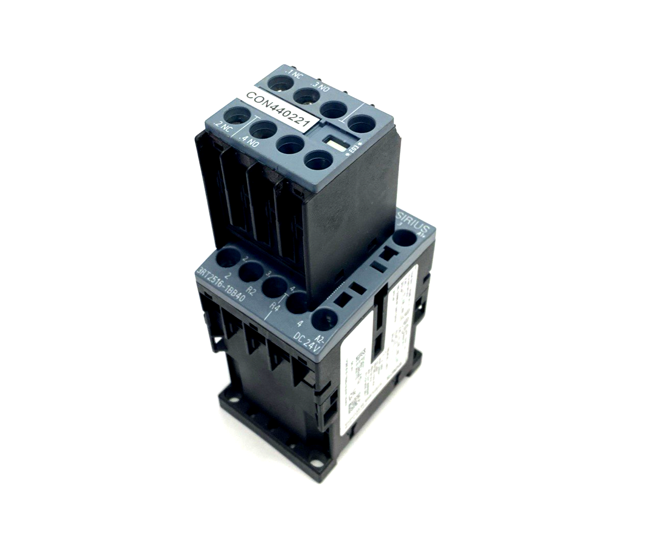 Siemens 3RT2516-1BB40 Power Contactor, 3AC, 9A, 4kW 400V, 4P 24VDC - Maverick Industrial Sales