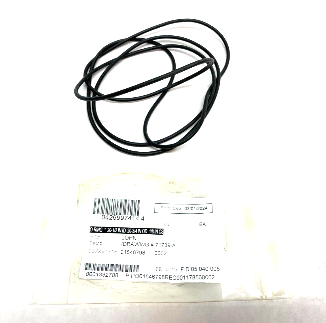 71739-A O-Ring Buna-N Seal 20-1/2" ID 20-3/4" OD 1/8" CS - Maverick Industrial Sales