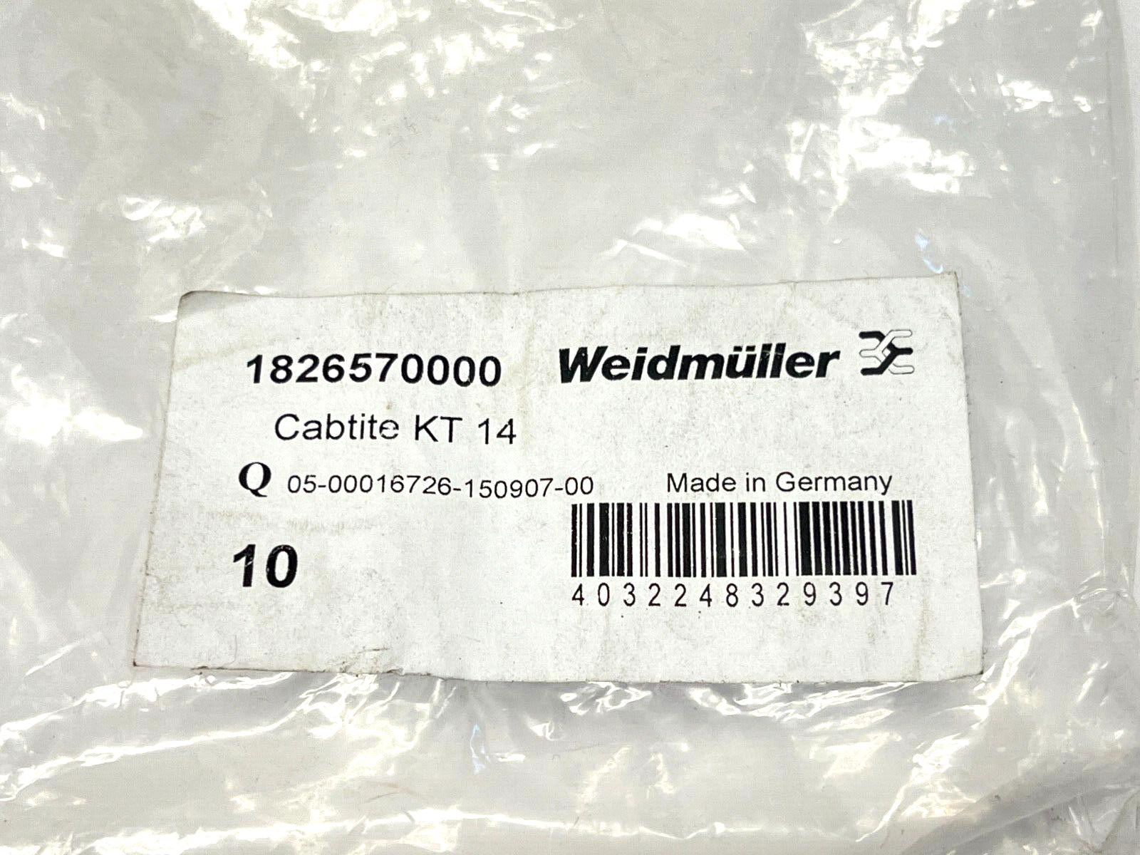 Weidmuller 1826570000 Grommet 14-15mm Grey LOT OF 10 - Maverick Industrial Sales
