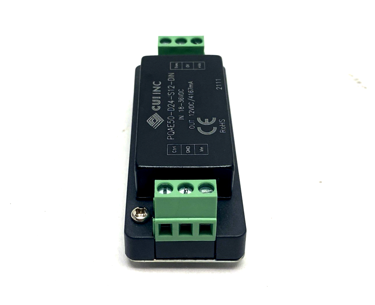 PQAE50-D24-S12-DIN | CUI DC/DC Din Rail Power Supply 18-36VDC In 12VDC 50W Out - Used - Maverick Industrial Sales