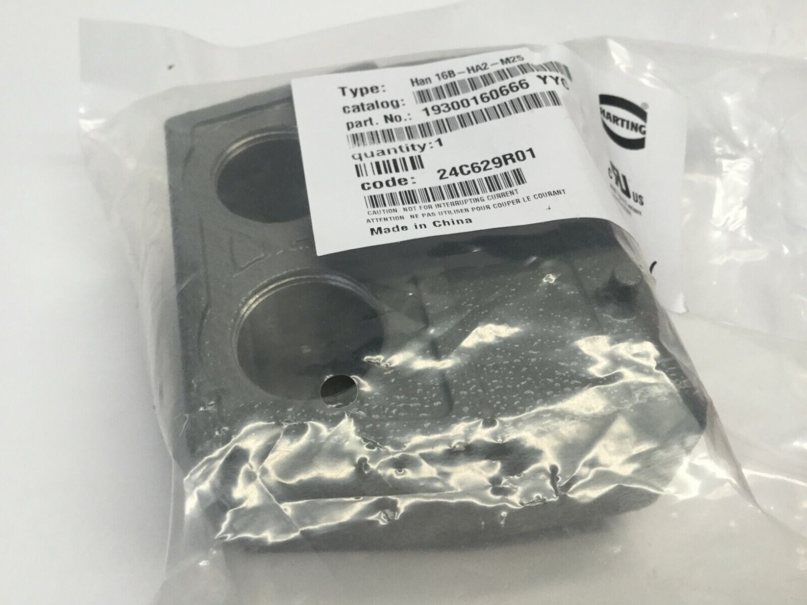 Harting 19300160666 YYC Connector Hood Front Dual Han 16B-HA2-M25 - Maverick Industrial Sales