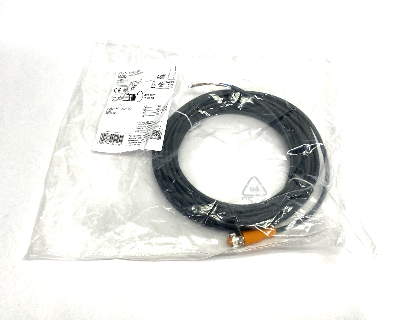 EVC003 | Ifm Single Ended Female Cordset 10m M12 ADOGH040MSS0010H04 - New - Maverick Industrial Sales