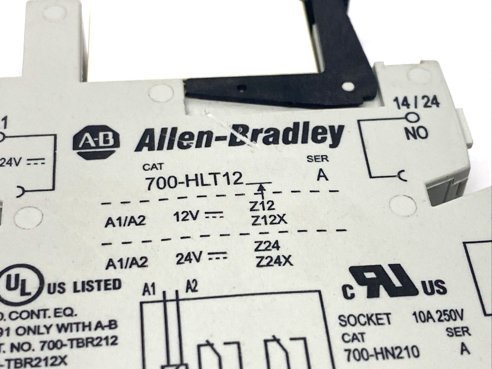 700-HLT12Z24 | Allen Bradley Ser. A 24VDC GP Terminal Block Relay 10A 700-TBR224X - Used - Maverick Industrial Sales