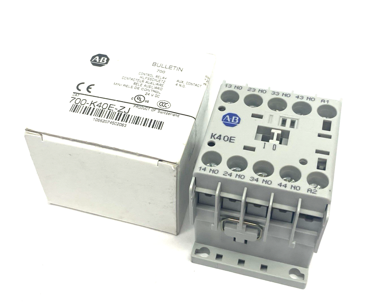 700-K40E-ZJ | Allen Bradley Ser. B Miniature Contactor IEC Control Relay 4 N.O. - New – Open box - Maverick Industrial Sales