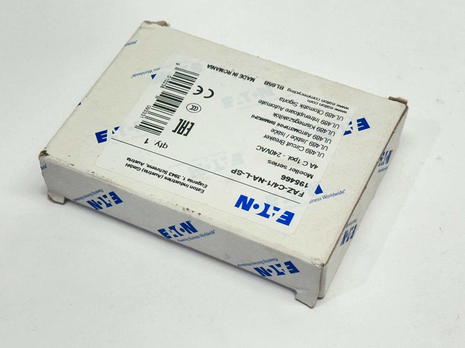 Eaton FAZ-C4/1-NA-L-SP Circuit Breaker 1-Pole 4A 195466 - Maverick Industrial Sales