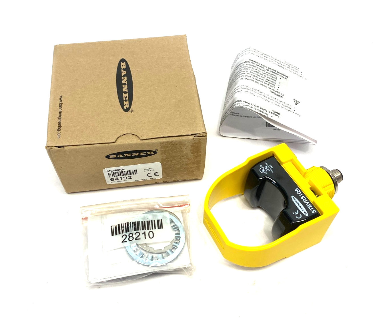 Banner STBVR81Q6 Self-Checking Safety Touch Button Yellow FC M12 Integral 64192 - Maverick Industrial Sales