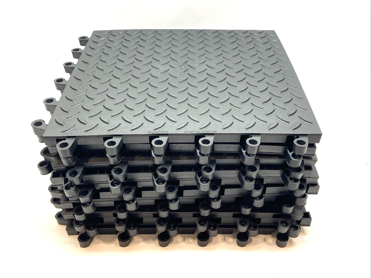 Wearwell 599.78x18x18BK-CS10 ErgoDeck Max Diamond Plate 7/8x18x18 LOT OF 10 - Maverick Industrial Sales