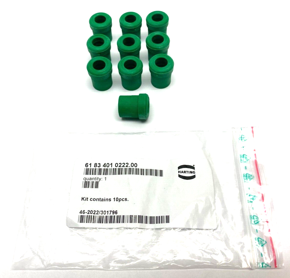 Harting 6183401022200 Cable Seal Insert 9-13mm For Y-Distributor GREEN PKG OF 10 - Maverick Industrial Sales