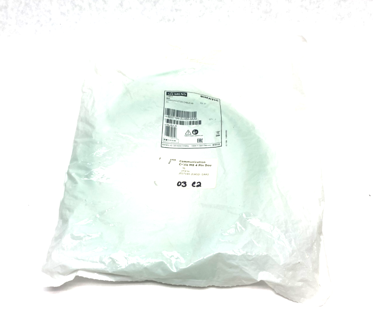 Siemens 6ES7194-2LH50-0AA0 SIMATIC Communication Bus Cable 5m Length M8 Conn. - Maverick Industrial Sales