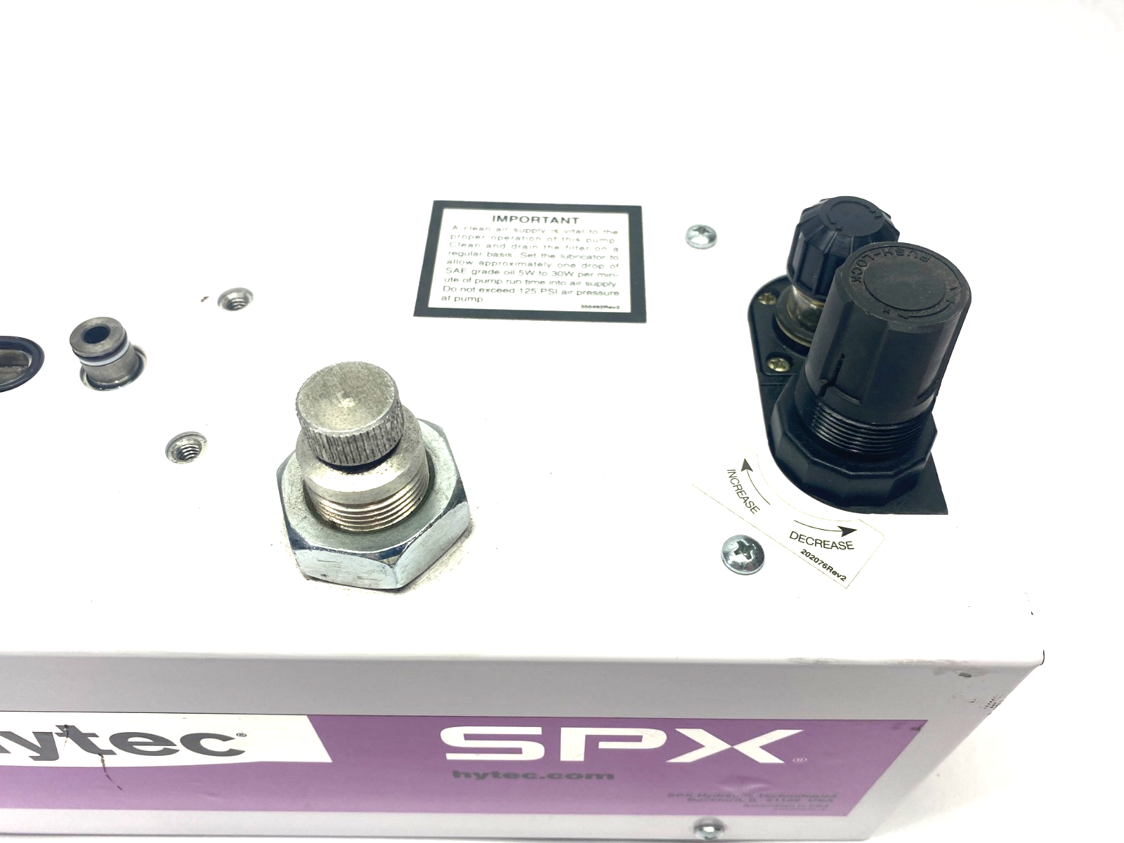 Hytec SPX 100920 Model G Air to Oil Pump 40-110psi MISSING TOP GAUGE/VALVE - Maverick Industrial Sales
