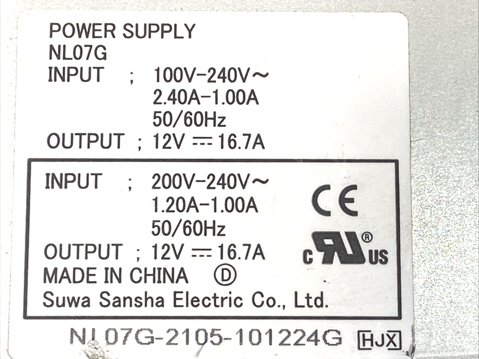 NL07G-2105-101224G,NL07G | Fuji NL07G NXT DC Power Supply Unit Module NL07G-2105-101224G - For parts or not working - Maverick Industrial Sales