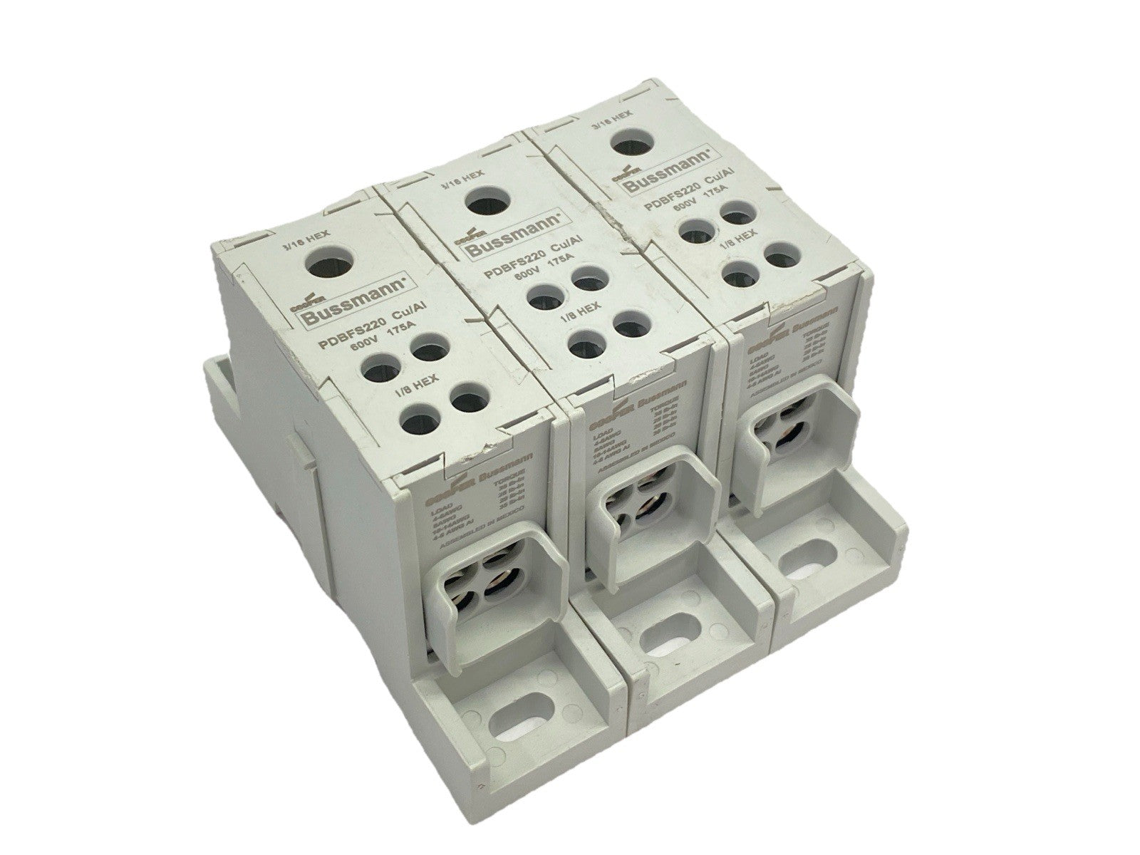 PDBFS220 | Cooper Bussmann Power Distribution Block 600V 175A LOT OF 3 - Used - Maverick Industrial Sales