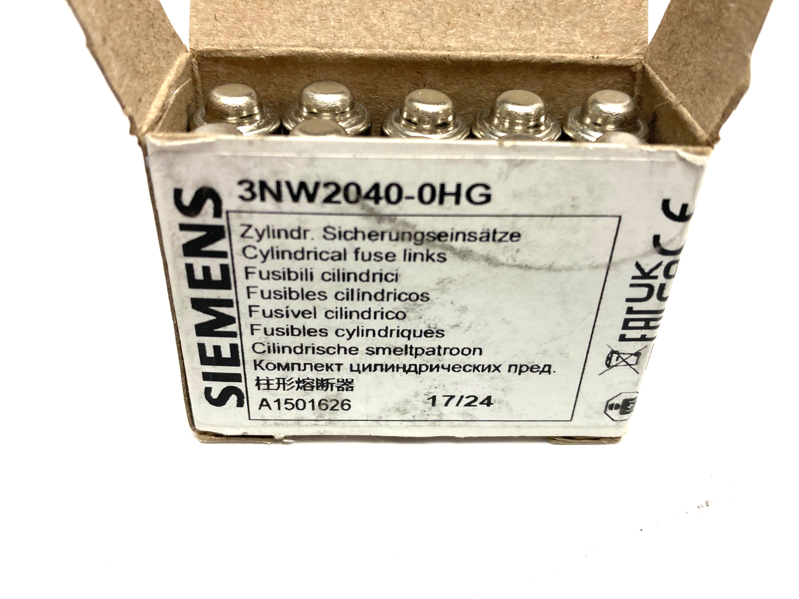 Siemens 3NW2040-0HG SENTRON Cylindrical Fuse, Slow-Blow, 4A, BOX OF 10 - Maverick Industrial Sales