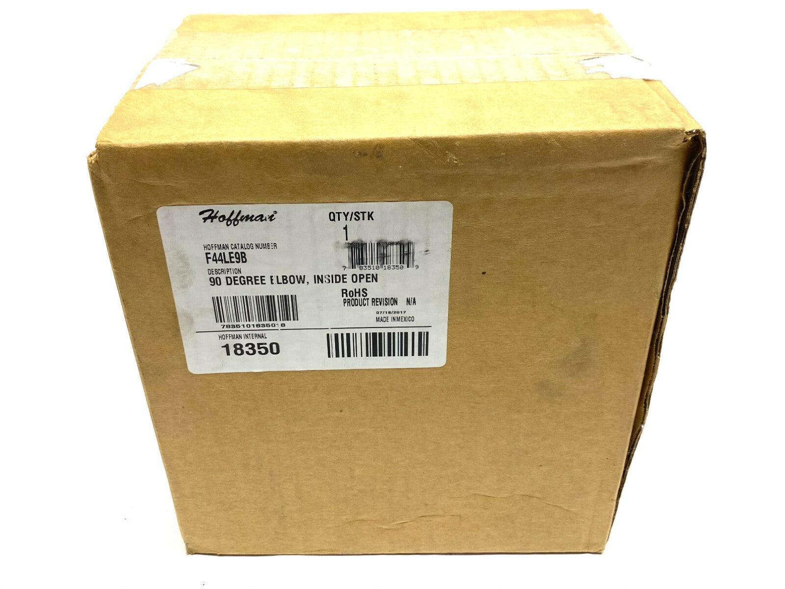 Hoffman F44LE9B 90-Degree Elbows 4" x 4" Gray Steel Inside Opening - Maverick Industrial Sales