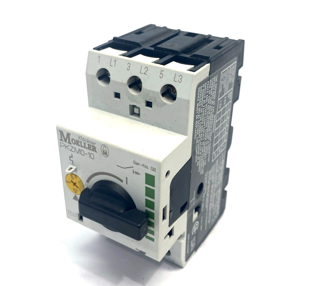 Moeller PKZM0-10 IEC motor control Manual Motor Protector, 10A, 45mm Frame - Maverick Industrial Sales