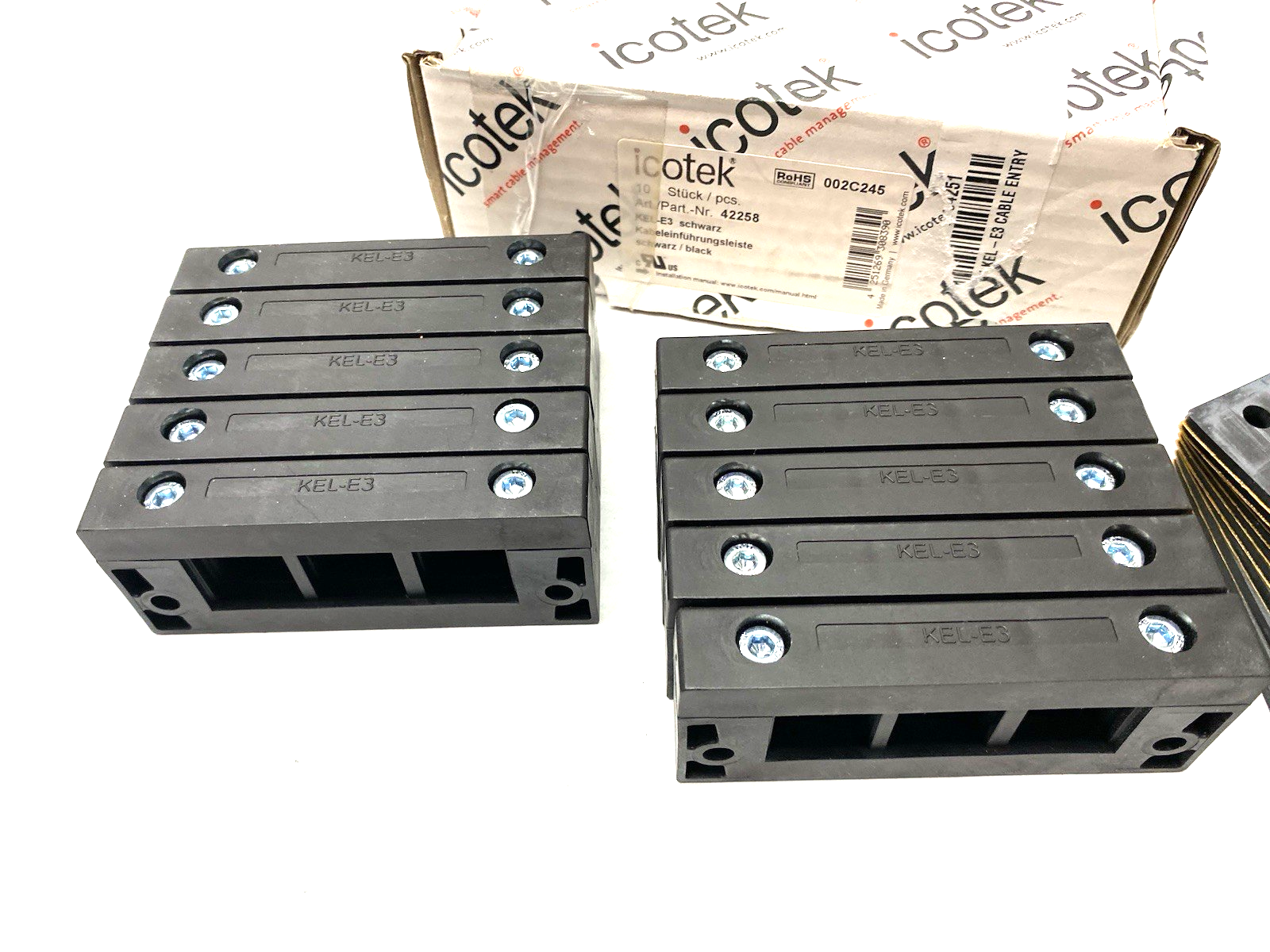 42258 | Icotek Split Multi-Cable Entry Transit Frame KEL-E3 BOX OF 10 - New Other - Maverick Industrial Sales
