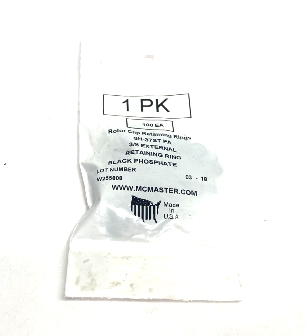 97633A170 External Retaining Ring for 3/8" OD, SH-37ST PA, 100-PACK - Maverick Industrial Sales