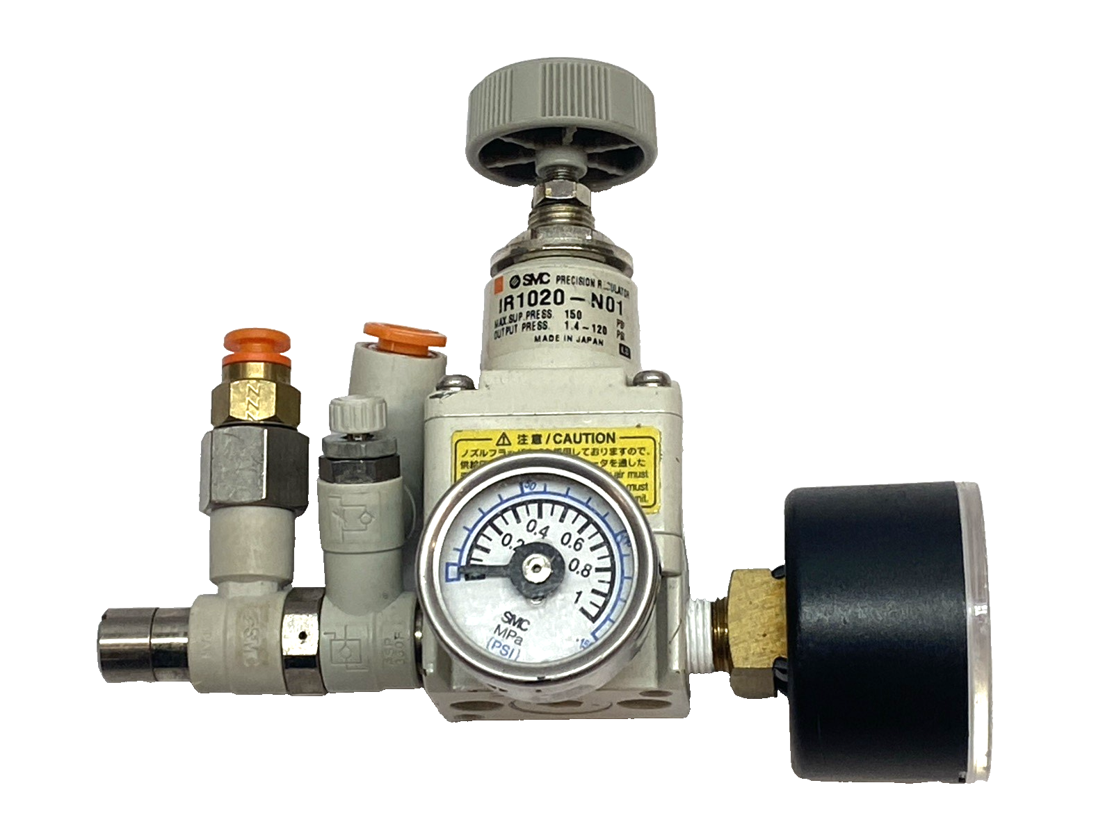 SMC IR1020-N01 Precision Regulator 1/8" NPT w/ 2 Pressure Gauges - Maverick Industrial Sales